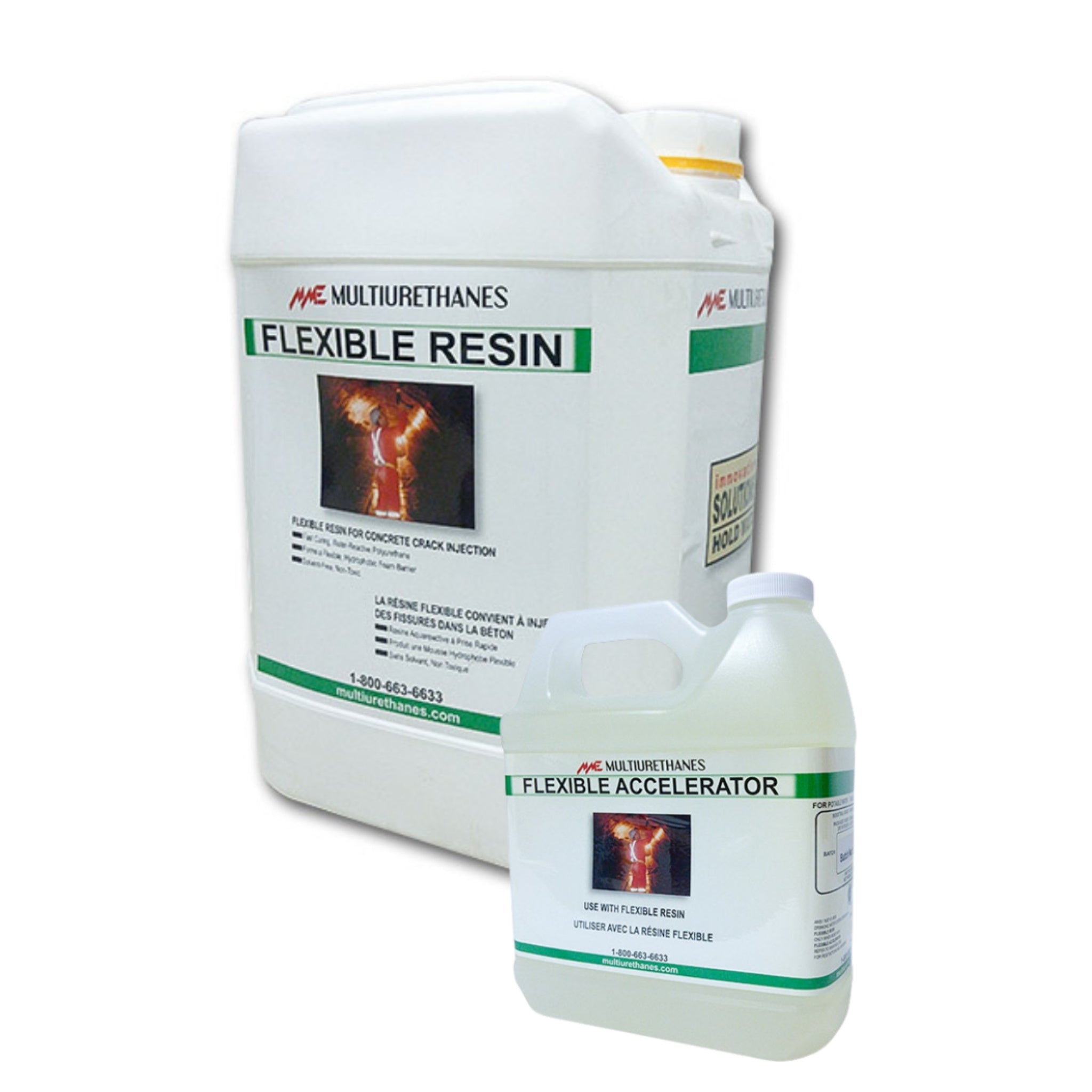 Multiurethanes MME Flexible Resin container for single-component polyurethane leak sealing applications