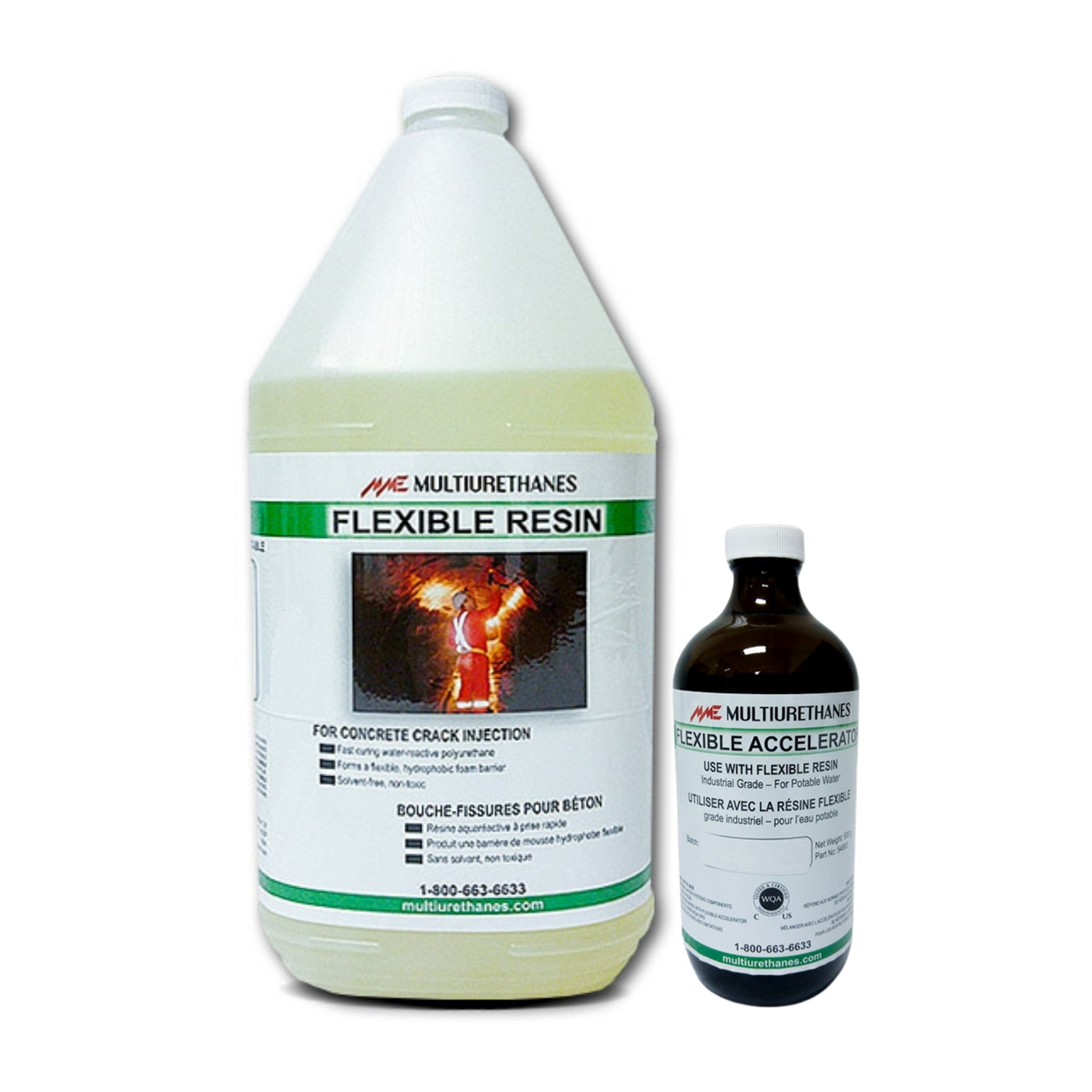 Multiurethanes MME Flexible Resin container for single-component polyurethane leak sealing applications