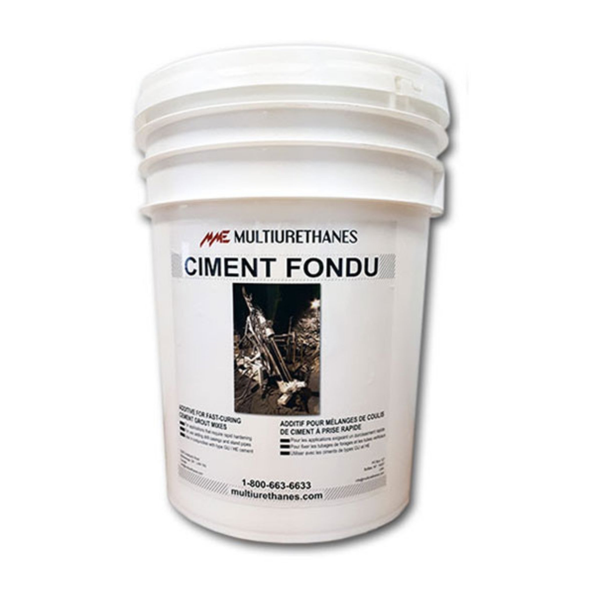 Multiurethanes Ciment Fondu pail of calcium aluminate cement for rapid-set grouting